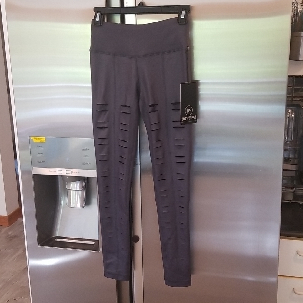 💕90 DEGREE💕 Gray Distressed Leggings XS NWT